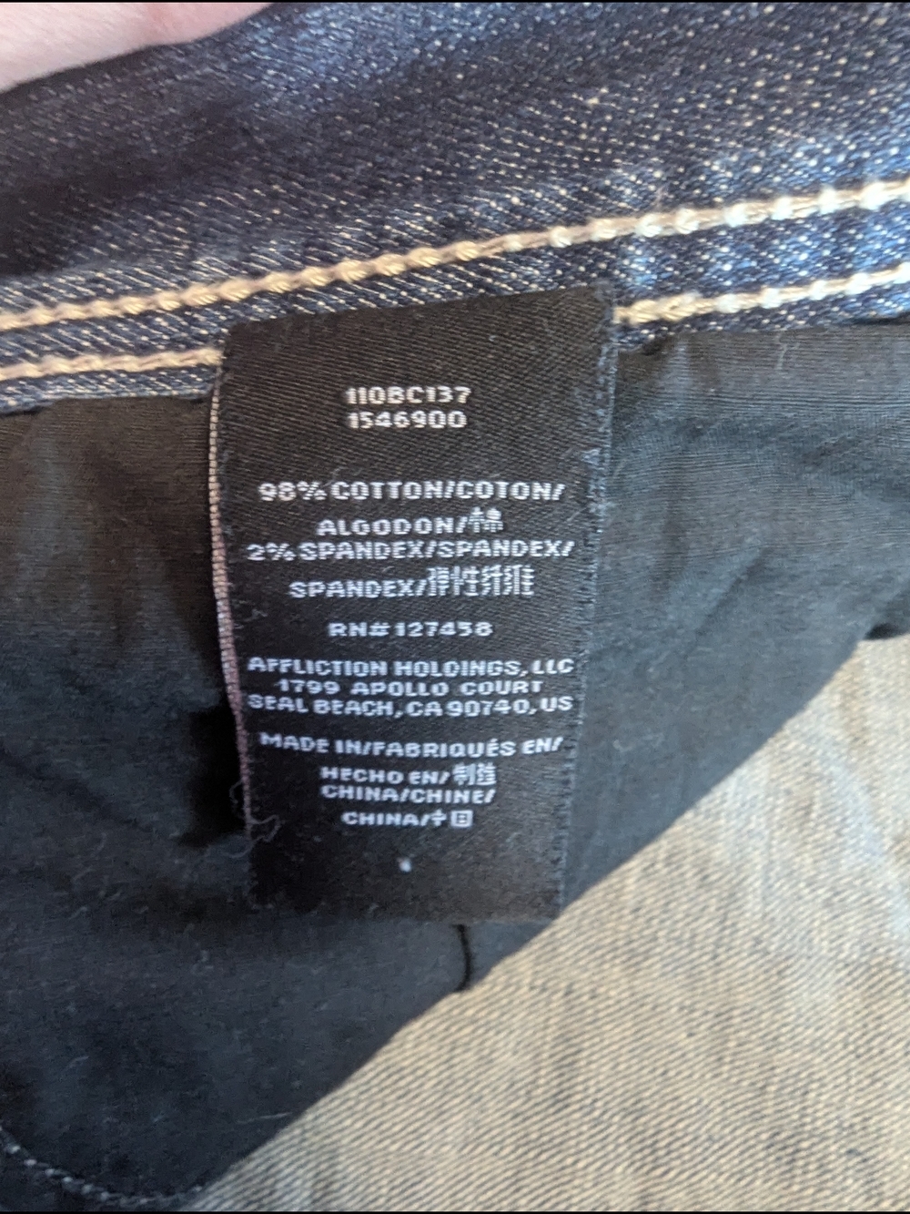 Affliction Men’s Cooper Relaxed Boot Cut Distressed Premium Biker Jeans Size 40 - Picture 15 of 16